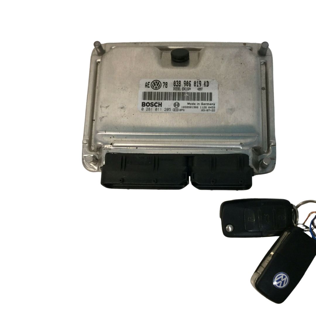 Motorsteuergerät 038906019KD / 0281011205 + 2 Schlüssel – VW Passat 3BG